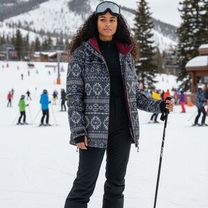 Women's Patterned Black Jacket